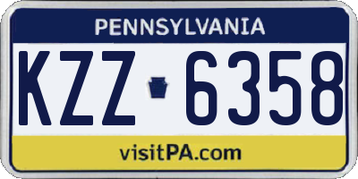PA license plate KZZ6358