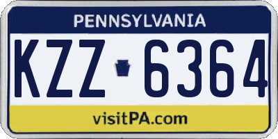 PA license plate KZZ6364