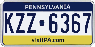 PA license plate KZZ6367