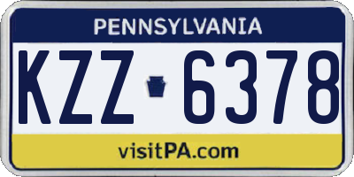 PA license plate KZZ6378