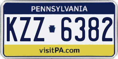 PA license plate KZZ6382