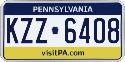 PA license plate KZZ6408