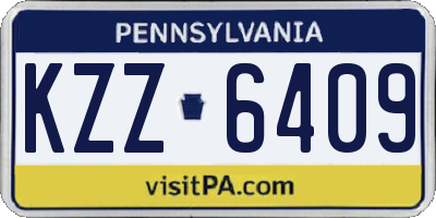 PA license plate KZZ6409