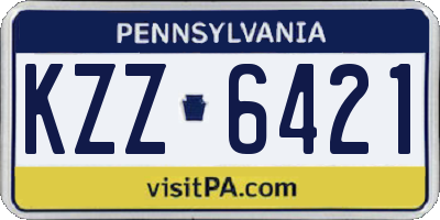 PA license plate KZZ6421