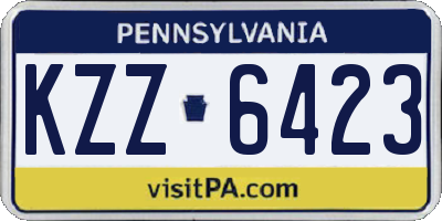 PA license plate KZZ6423