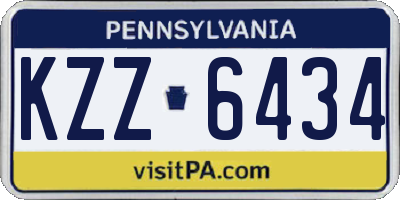 PA license plate KZZ6434