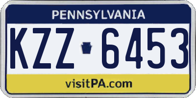 PA license plate KZZ6453