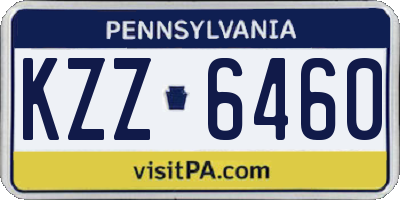 PA license plate KZZ6460