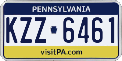 PA license plate KZZ6461