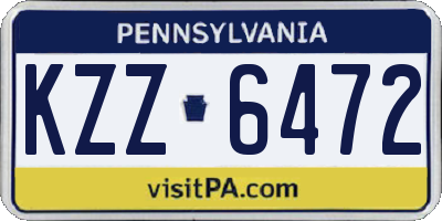 PA license plate KZZ6472