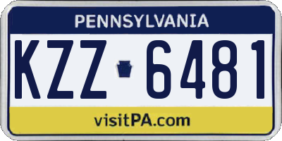 PA license plate KZZ6481