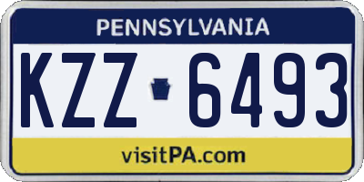 PA license plate KZZ6493