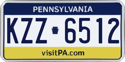PA license plate KZZ6512
