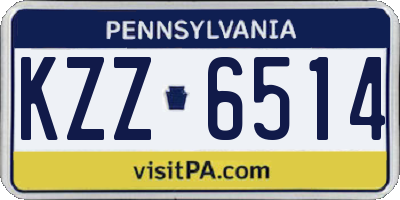 PA license plate KZZ6514