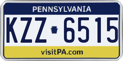 PA license plate KZZ6515