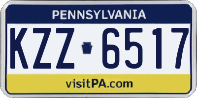 PA license plate KZZ6517