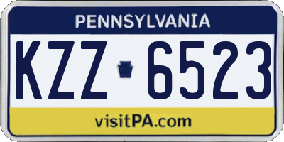 PA license plate KZZ6523