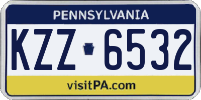 PA license plate KZZ6532