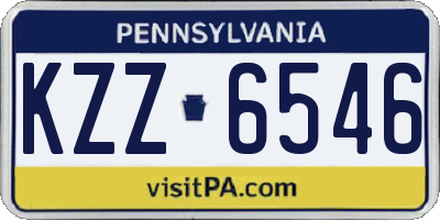 PA license plate KZZ6546
