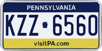 PA license plate KZZ6560