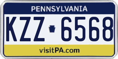 PA license plate KZZ6568