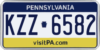 PA license plate KZZ6582