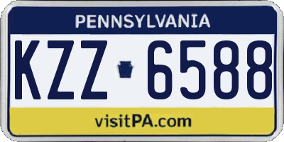 PA license plate KZZ6588