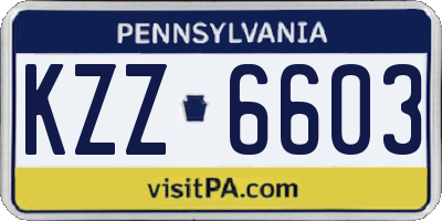 PA license plate KZZ6603
