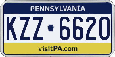 PA license plate KZZ6620