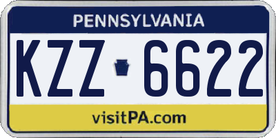 PA license plate KZZ6622