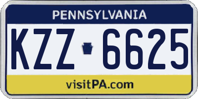 PA license plate KZZ6625