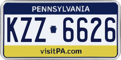 PA license plate KZZ6626