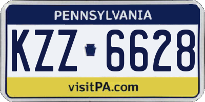 PA license plate KZZ6628