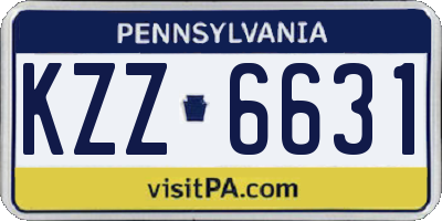 PA license plate KZZ6631