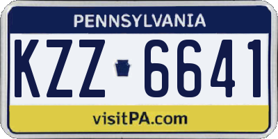 PA license plate KZZ6641