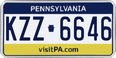 PA license plate KZZ6646