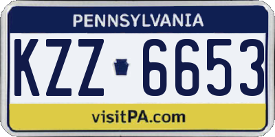 PA license plate KZZ6653