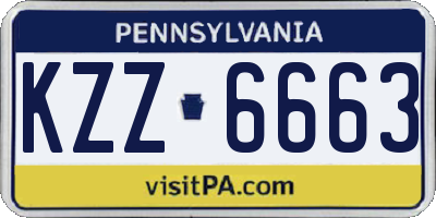 PA license plate KZZ6663