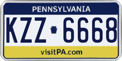 PA license plate KZZ6668