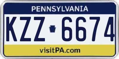 PA license plate KZZ6674
