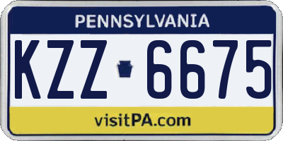 PA license plate KZZ6675