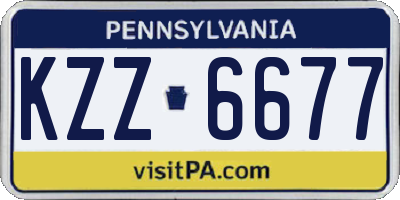 PA license plate KZZ6677
