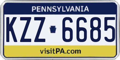 PA license plate KZZ6685