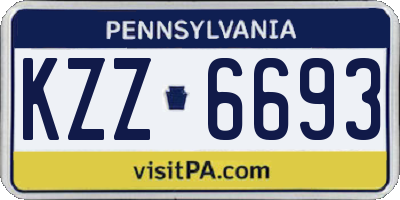 PA license plate KZZ6693