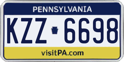 PA license plate KZZ6698