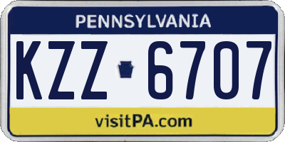 PA license plate KZZ6707