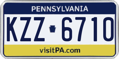 PA license plate KZZ6710