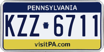 PA license plate KZZ6711