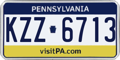 PA license plate KZZ6713