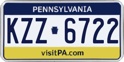 PA license plate KZZ6722